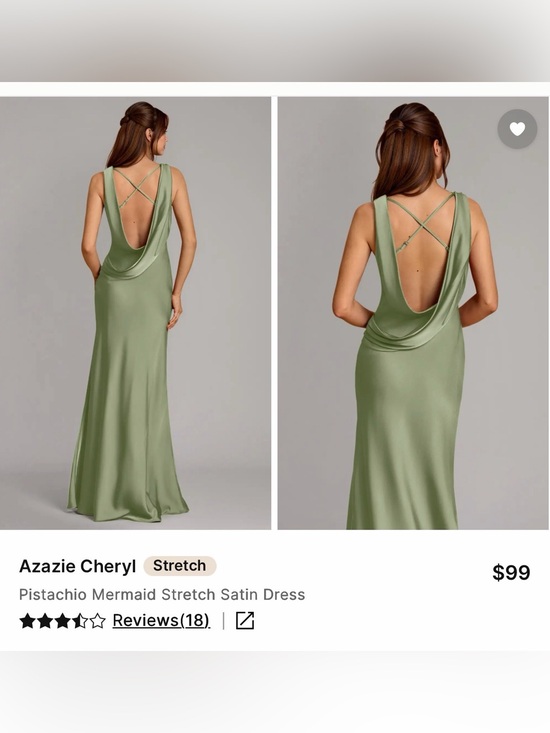 Azazie Dresses & Skirts - NWT Azazie Cheryl Pistachio Stretch Satin Dress